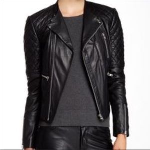 Walter Baker Black Mindy Leather Moto Biker Jacket